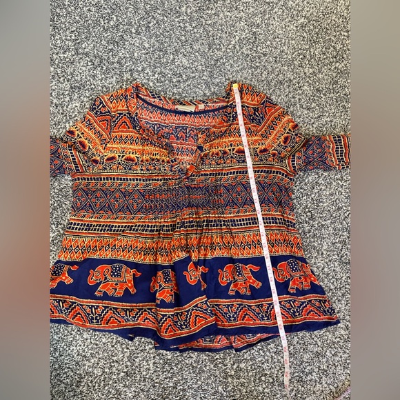 Anthropologie Vanessa Virginia "Mahdia" Peasant Top Southern Asian Prints 8 - Picture 10 of 10